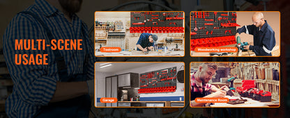 Wall Mounted Storage Bins Parts Rack Organizer for your Garage